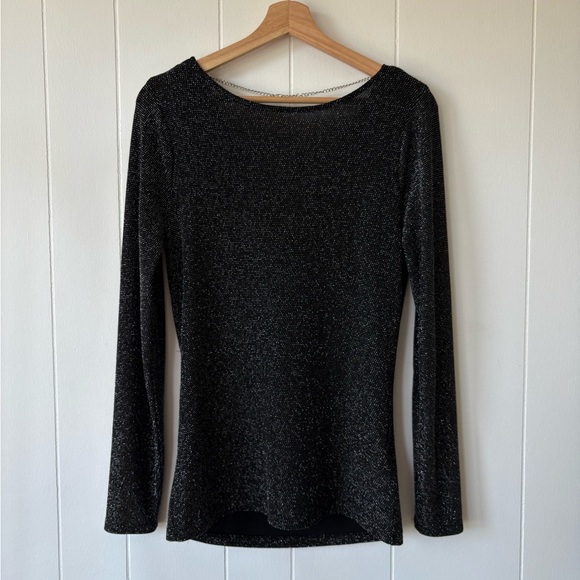 MICHAEL KORS Metallic Cowl-Back Top | Size Medium - Picture 7 of 9